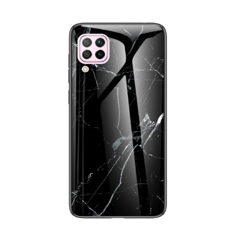 Case Huawei P40 Lite Murtumaton Puhelinkuoret Marble Lina Glass Back