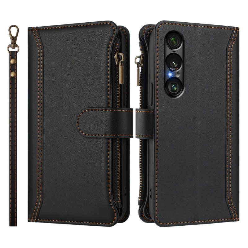 Kotelot Sony Xperia 1 Vii Puhelinkuoret 9 Kortin Lokeron Lompakko Hihnalla