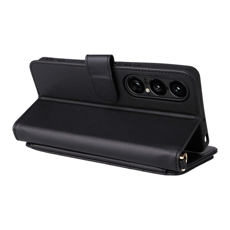 Kotelot Sony Xperia 1 Vii Tikattu Hihnalla Ja Olkahihnalla