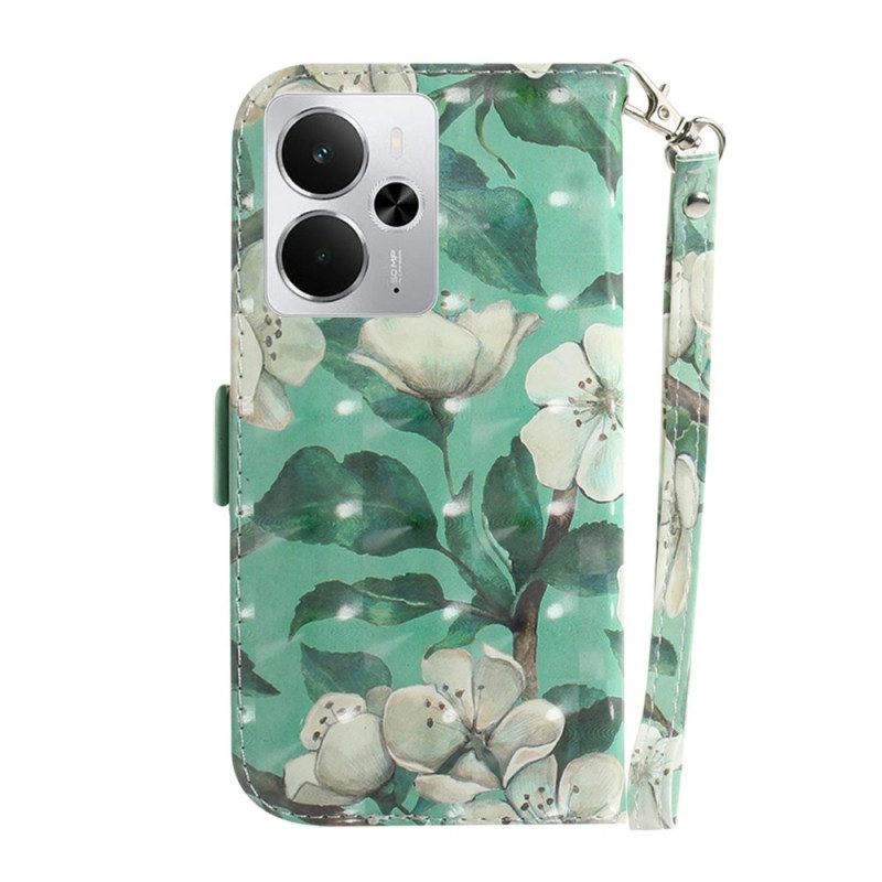 Kotelot Realme 14 5g Puhelinkuoret Valkoisia Kukkia Ja Nauha