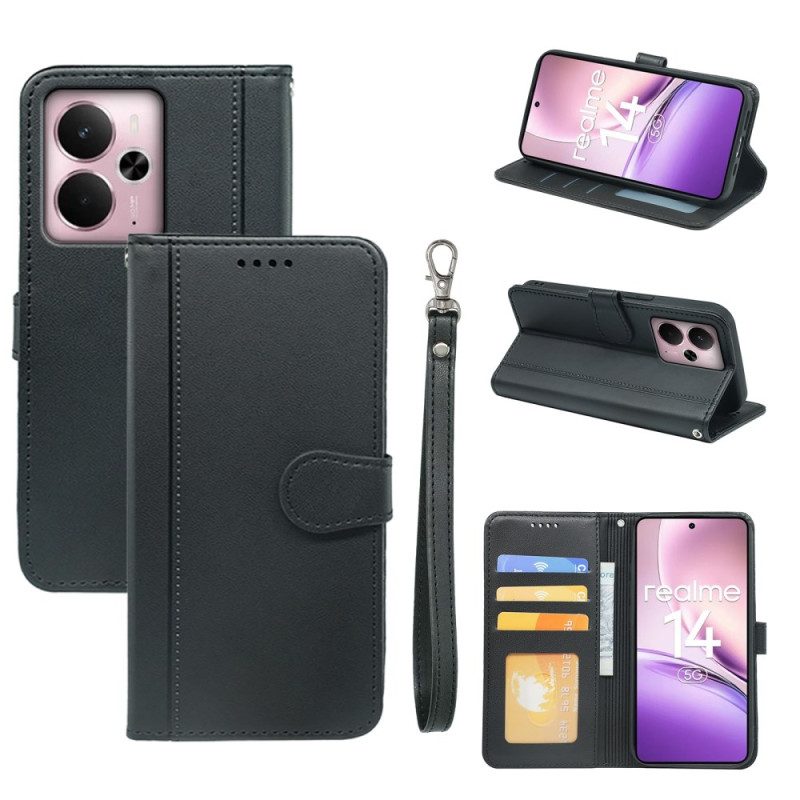 Nahkakotelo Realme 14 5g Irrotettava Hihna