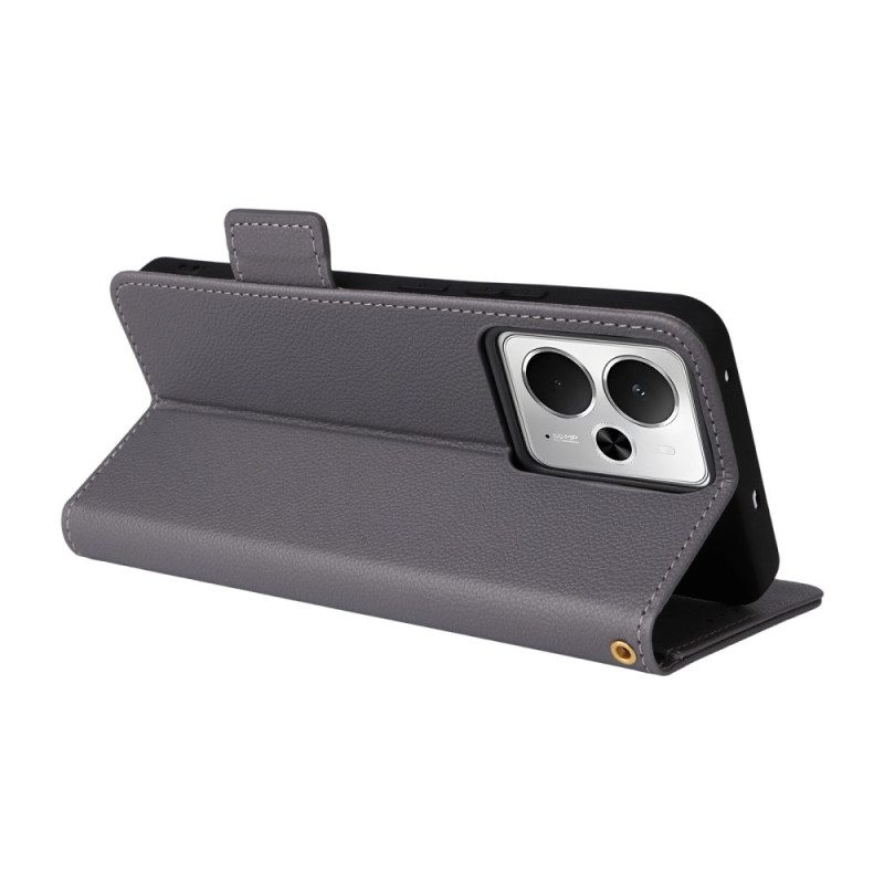 Nahkakotelo Realme 14 5g Litsikuvioinen Hihna