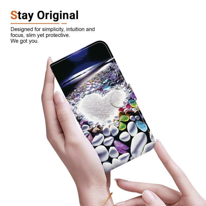 Nahkakotelo Realme 14 5g Sydänkuvio