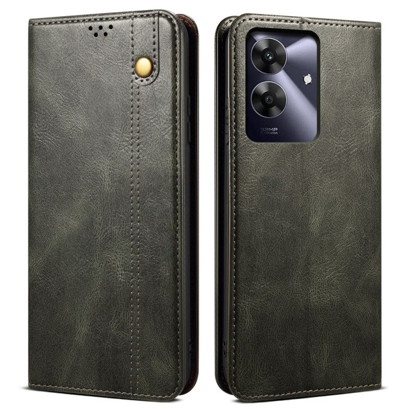 Nahkakotelo Realme Note 60x Vahattu Tekonahka