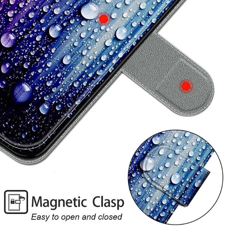 Nahkakotelo Samsung Galaxy S22 Ultra 5G Murtumaton Puhelinkuoret Vesipisarat