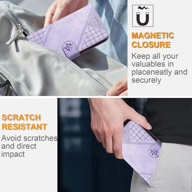 Kotelot Poco X7 Pro 5g Geometrinen Kuvio Ja Perhosia