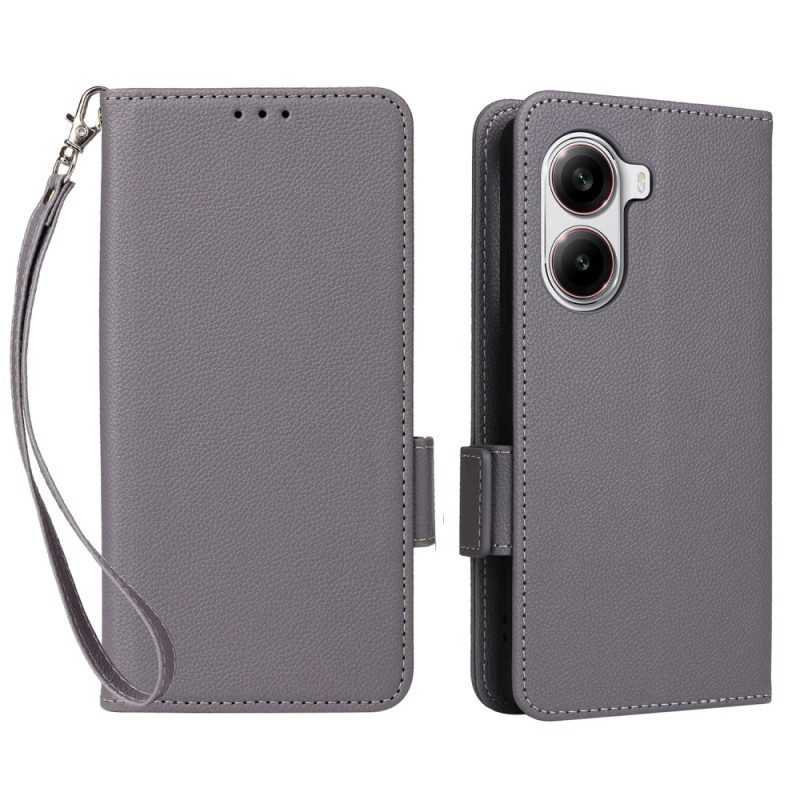 Kotelot Poco X7 Pro 5g Puhelinkuoret Litsi-keinonahka Hihnalla