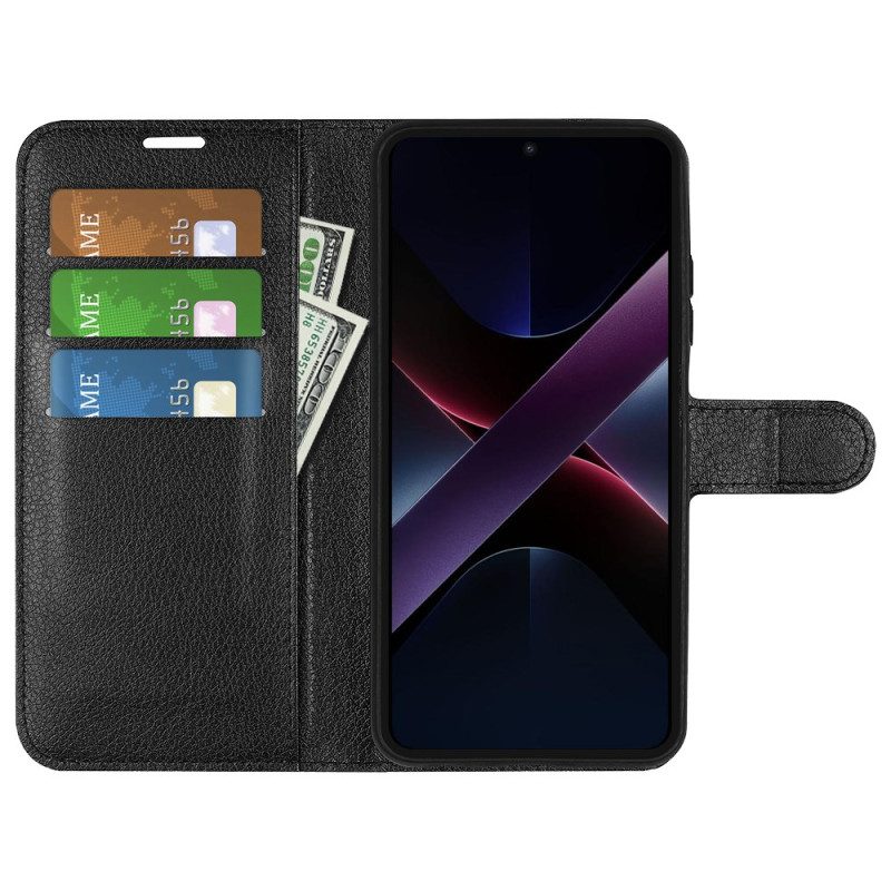 Nahkakotelo Poco X7 Pro 5g Litsi-keinonahka