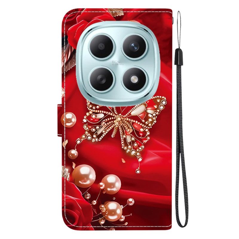 Kotelot Xiaomi Redmi Note 15 5g Helmiäispinkki Perhonen