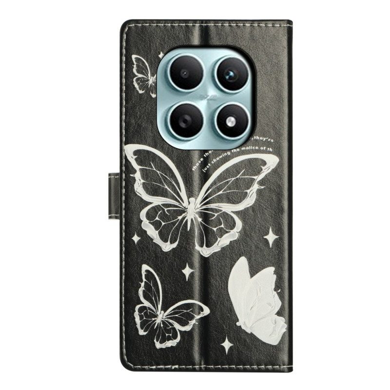 Kotelot Xiaomi Redmi Note 15 5g Mustavalkoisia Perhosia Suojakuori