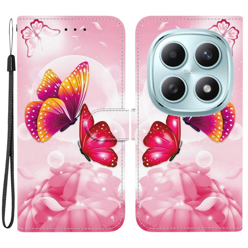 Kotelot Xiaomi Redmi Note 15 5g Pinkki Perhoset