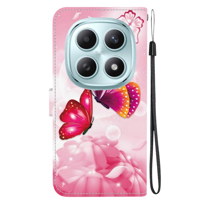 Kotelot Xiaomi Redmi Note 15 5g Pinkki Perhoset