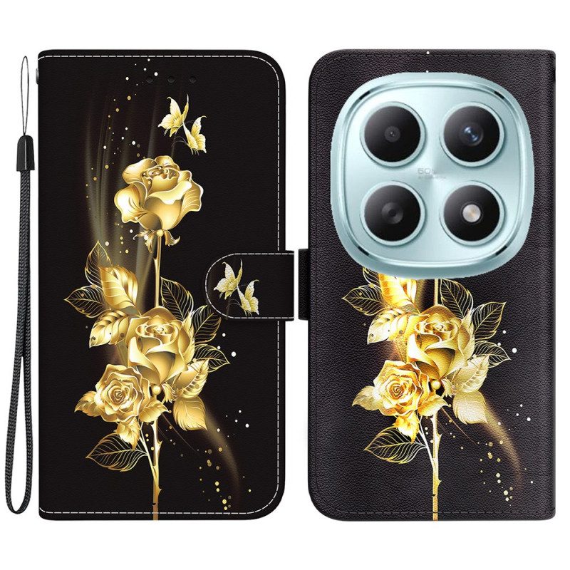 Kuoret Xiaomi Redmi Note 15 5g Kultaisia Perhosia Ja Pinkkiä