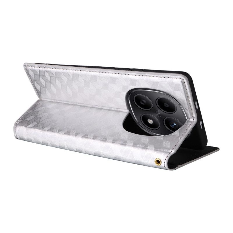 Nahkakotelo Xiaomi Redmi Note 15 5g Kaiverrettu Timanttikuvio Suojakuori