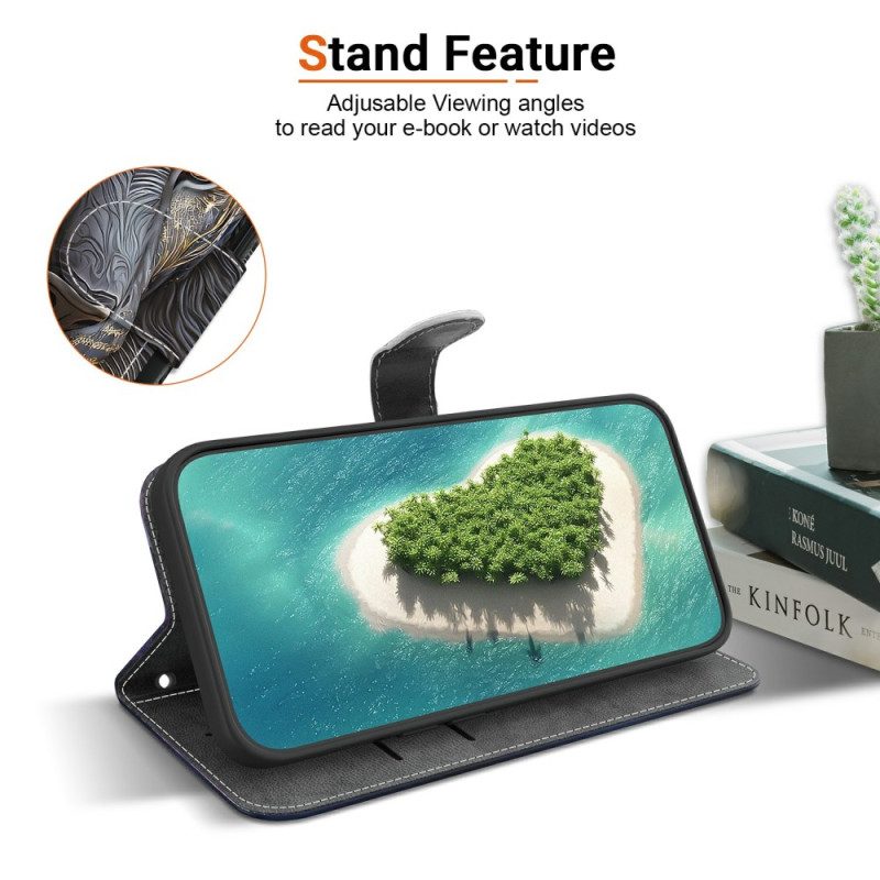 Nahkakotelo Xiaomi Redmi Note 15 5g Leijona Ja Kulta