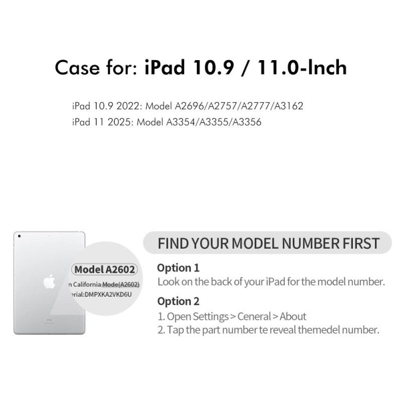 Kotelot iPad (2025) 360 Astetta Pyörivä Muotoilu Enkay