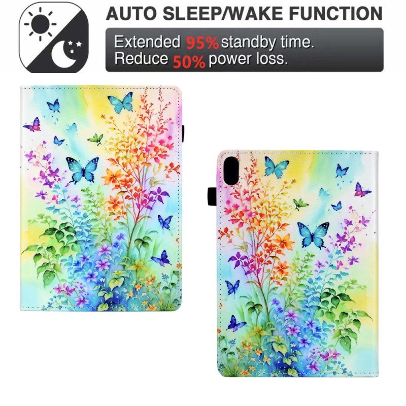 Kotelot iPad (2025) Kukkia Ja Perhosia