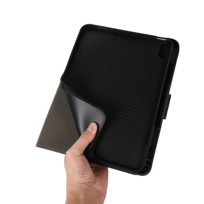 Kotelot iPad (2025) Puhelinkuoret Nahkaläpällä Ja Kynätelineellä