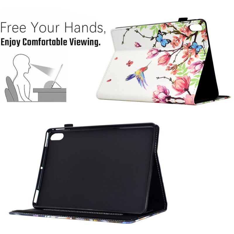 Kuoret iPad (2025) Puhelinkuoret Kukka- Ja Lintukuvio