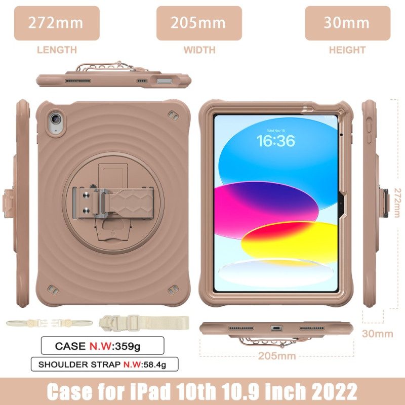 Kuori iPad (2025) 360 Astetta Kääntyvä Teline Ja Olkahihna