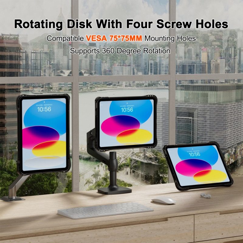 Kuori iPad (2025) Läpinäkyvä Integroitu Jalusta Suojakuori