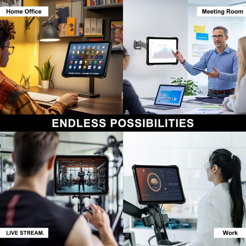 Kuori iPad (2025) Läpinäkyvä Integroitu Jalusta Suojakuori