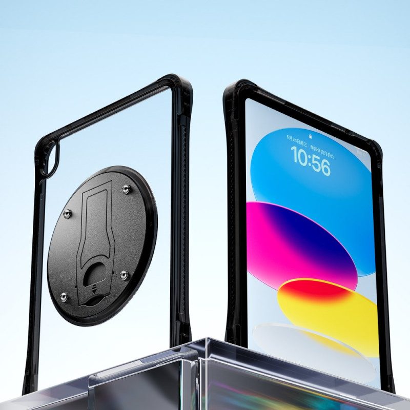 Kuori iPad (2025) Läpinäkyvä Integroitu Jalusta Suojakuori