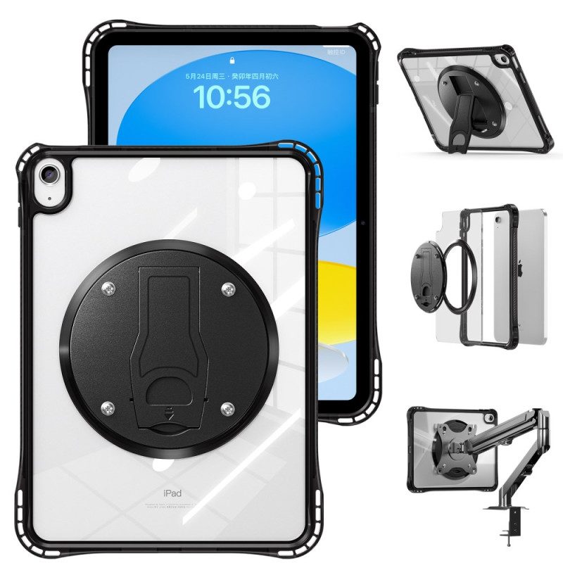 Kuori iPad (2025) Läpinäkyvä Integroitu Jalusta Suojakuori