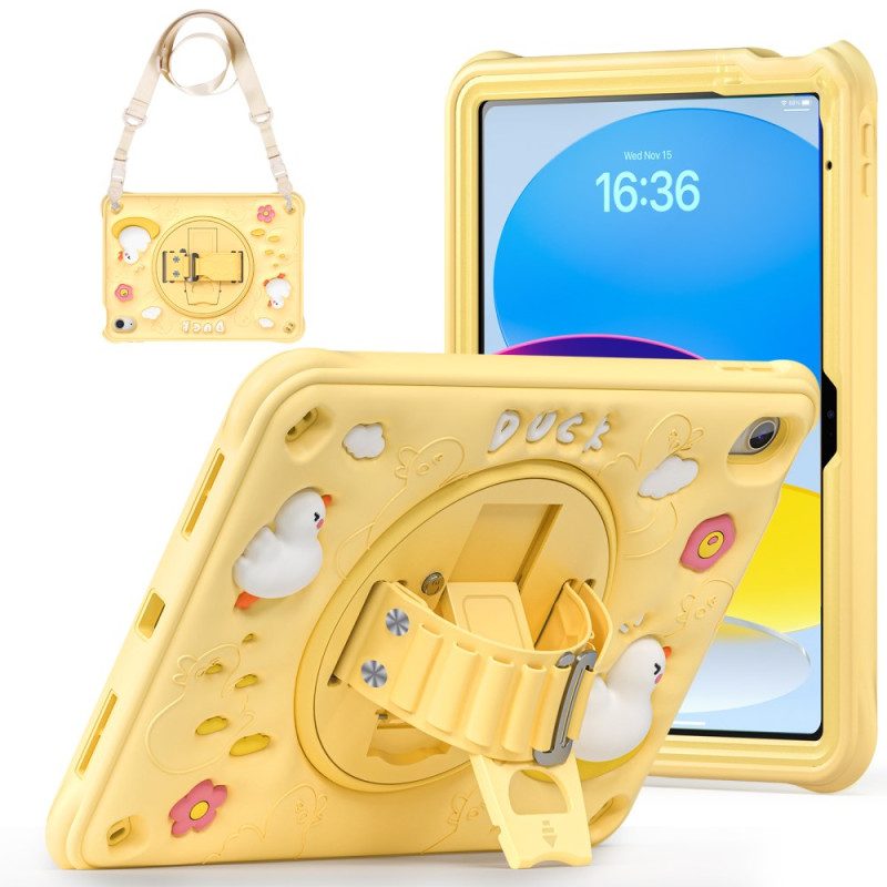 Kuori iPad (2025) Lasten Ankan Jalusta Ja Olkahihna Suojakuori