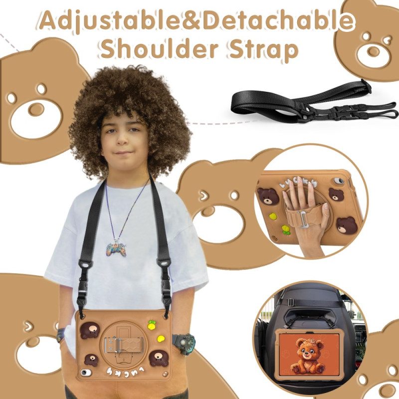 Kuori iPad (2025) Lasten Karhuhihna Ja Olkahihna