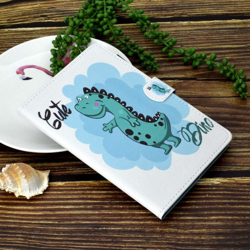 Nahkakotelo iPad (2025) Söpö Dinosaurus