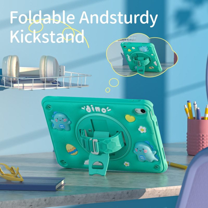 Puhelinkuoret iPad (2025) Lasten Dinosaurushihna Ja Tuki