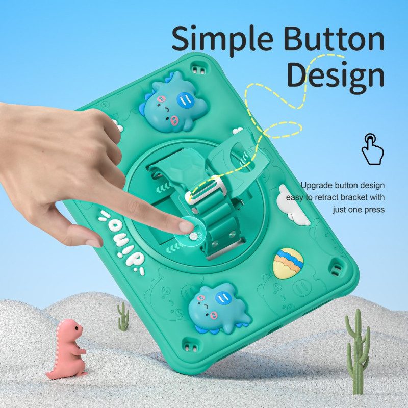 Puhelinkuoret iPad (2025) Lasten Dinosaurushihna Ja Tuki