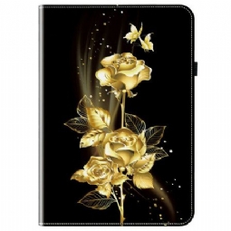 Kuoret Xiaomi Pad 7 / 7 Pro Kultaisia Ruusuja Ja Perhosia