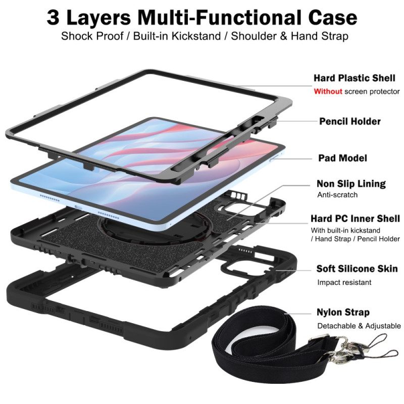 Kuori Xiaomi Pad 7 / 7 Pro Erittäin Kestävä Jalustalla Ja Olkahihnalla