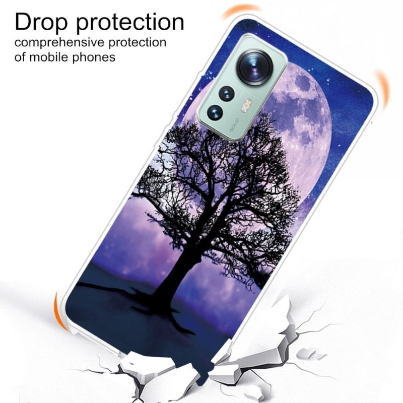 Kuori Xiaomi 12 Pro Alkuperäinen Puu Kuun Alla