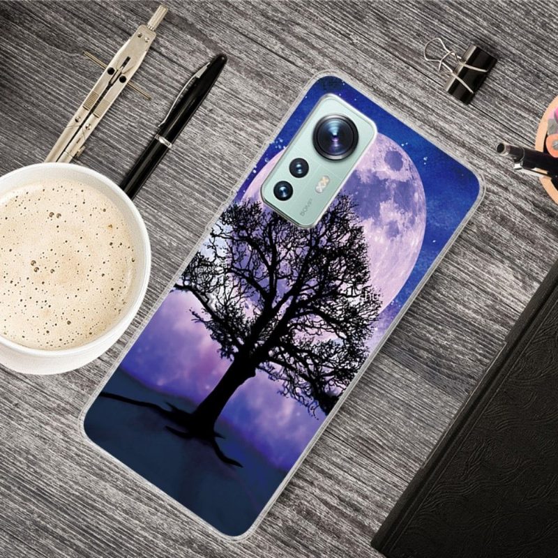 Kuori Xiaomi 12 Pro Alkuperäinen Puu Kuun Alla