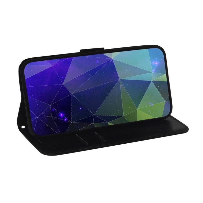 Flip Case Realme C31 Keinonahkaa Hihnalla